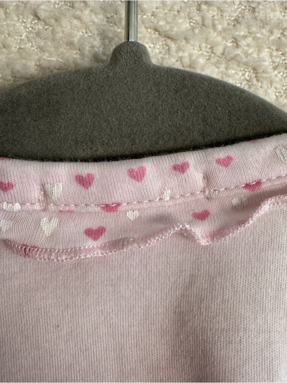 Kissy Kissy Baby‎ Girl Pink Pima Cotton Flower Heart Footed Sleeper 0-3 Months